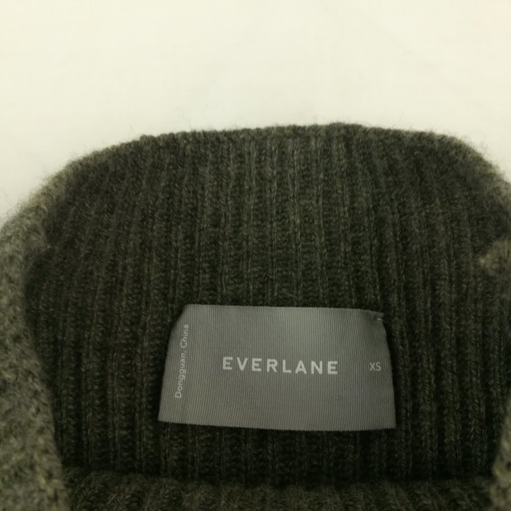 Everlane 100% Cashmere Ribbed Mock Neck Pullover Sweater *Flaw - Picture 3 of 7